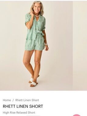 Carve Designs NWT Rhett Linen Two-Piece Romper Set Size Medium Top & Bottom 0469